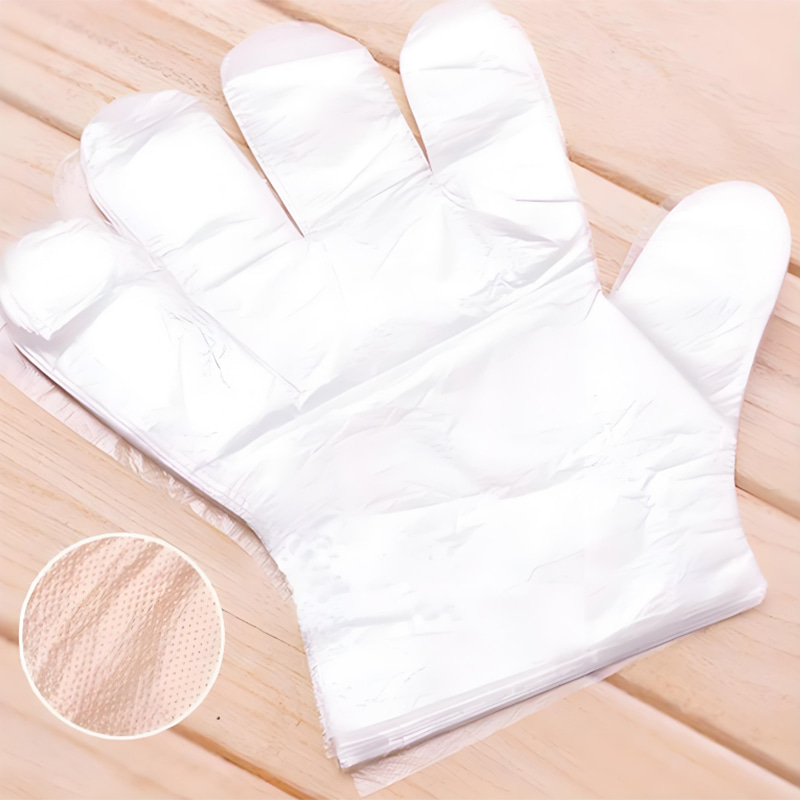 Găng tay HDPE trắng nhạt chống nước và chống dầu Găng tay HDPE trắng nhạt chống nước và chống dầu